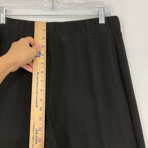 Vecceli Italy Large Black Embellished Wide Leg Stretch Pull-on Pants - Picture 7 of 11